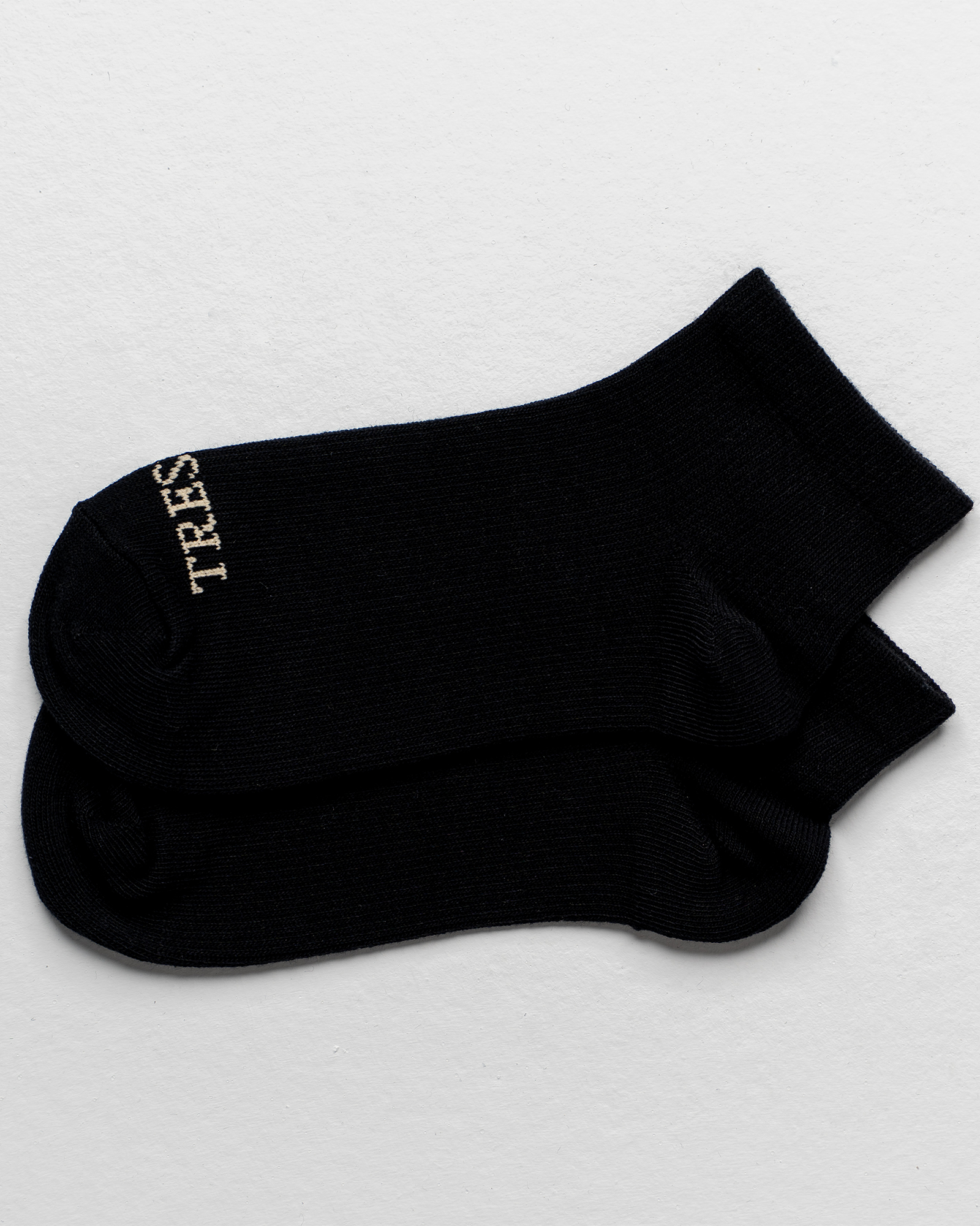 Black ankle sock with &